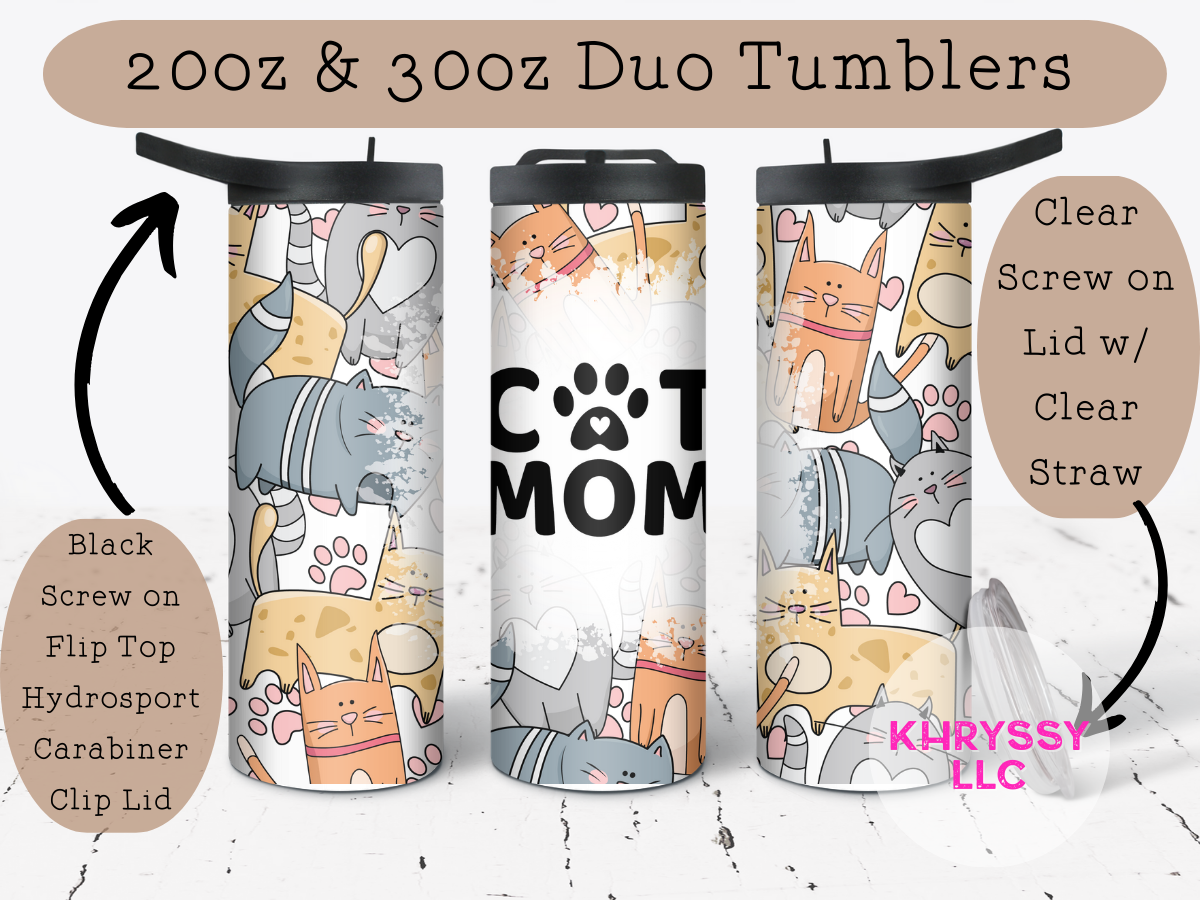 Pawsome Cat Mom 20oz Tumbler with Straw