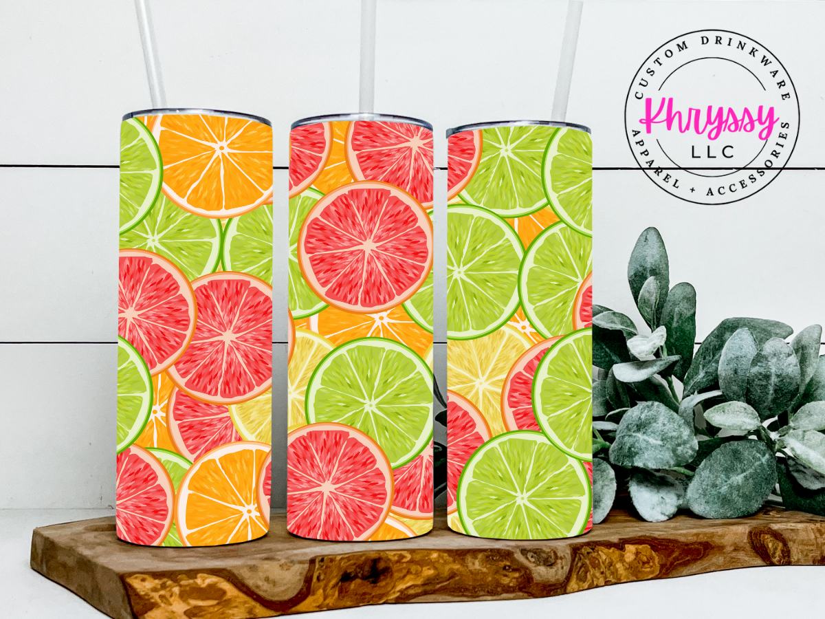 Summer Citrus 20oz/30oz Tumbler with Straw