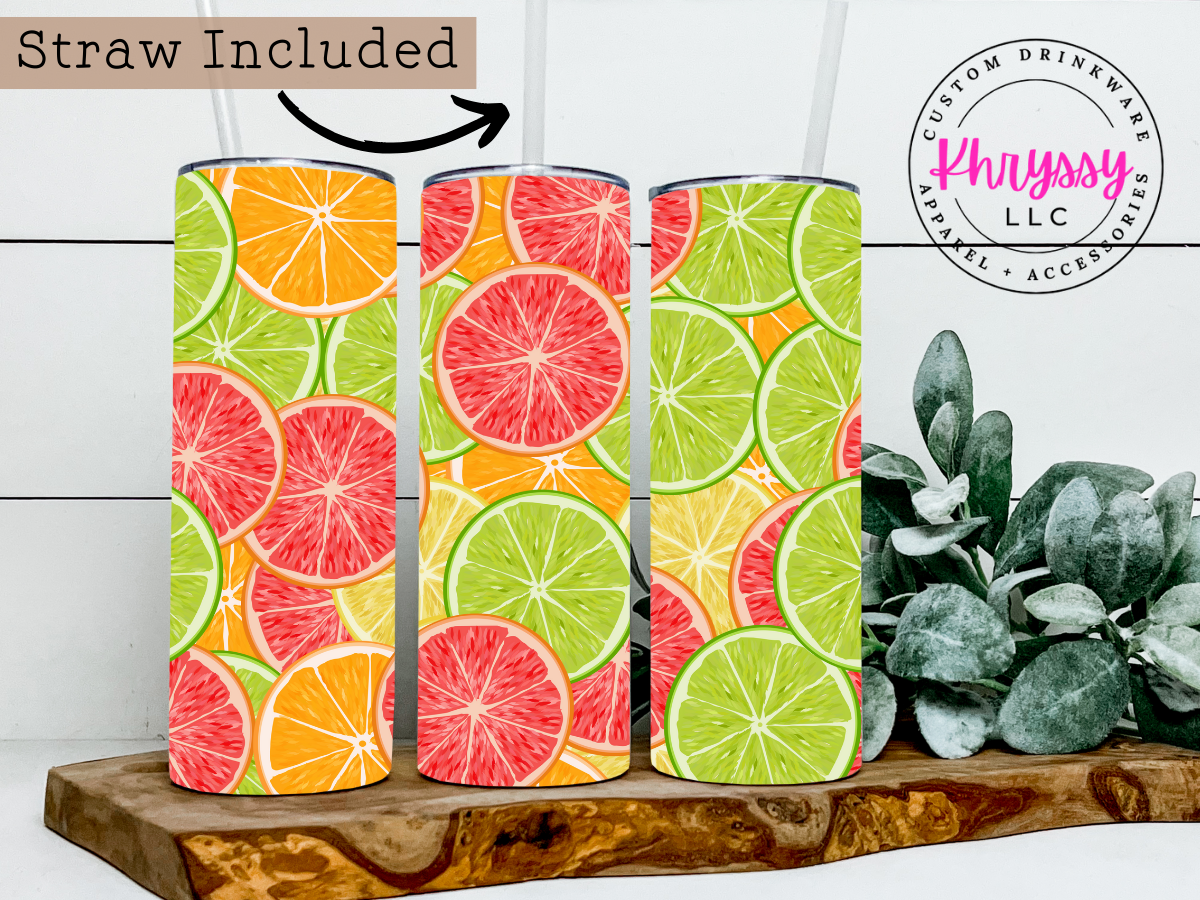 Summer Citrus 20oz/30oz Tumbler with Straw