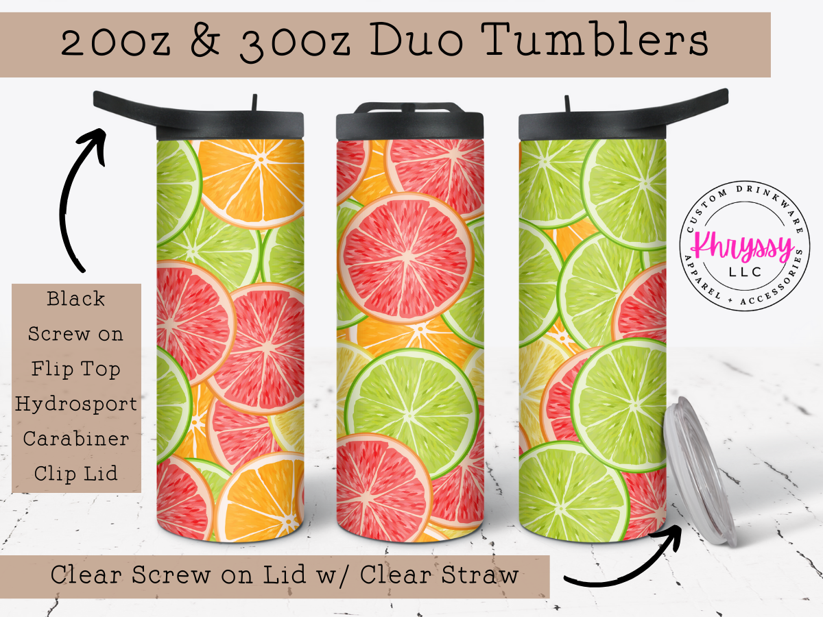 Summer Citrus 20oz/30oz Tumbler with Straw