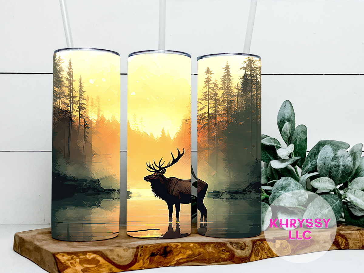 Majestic Elk Wilderness Tumbler - Embrace the Serenity of Nature's Splendor!