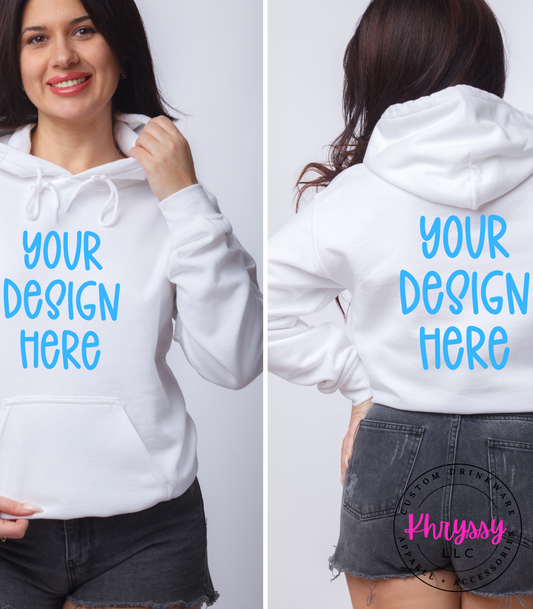 Design Your Own ADULT UNISEX HOODIE (FULL FRONT & FULL BACK)