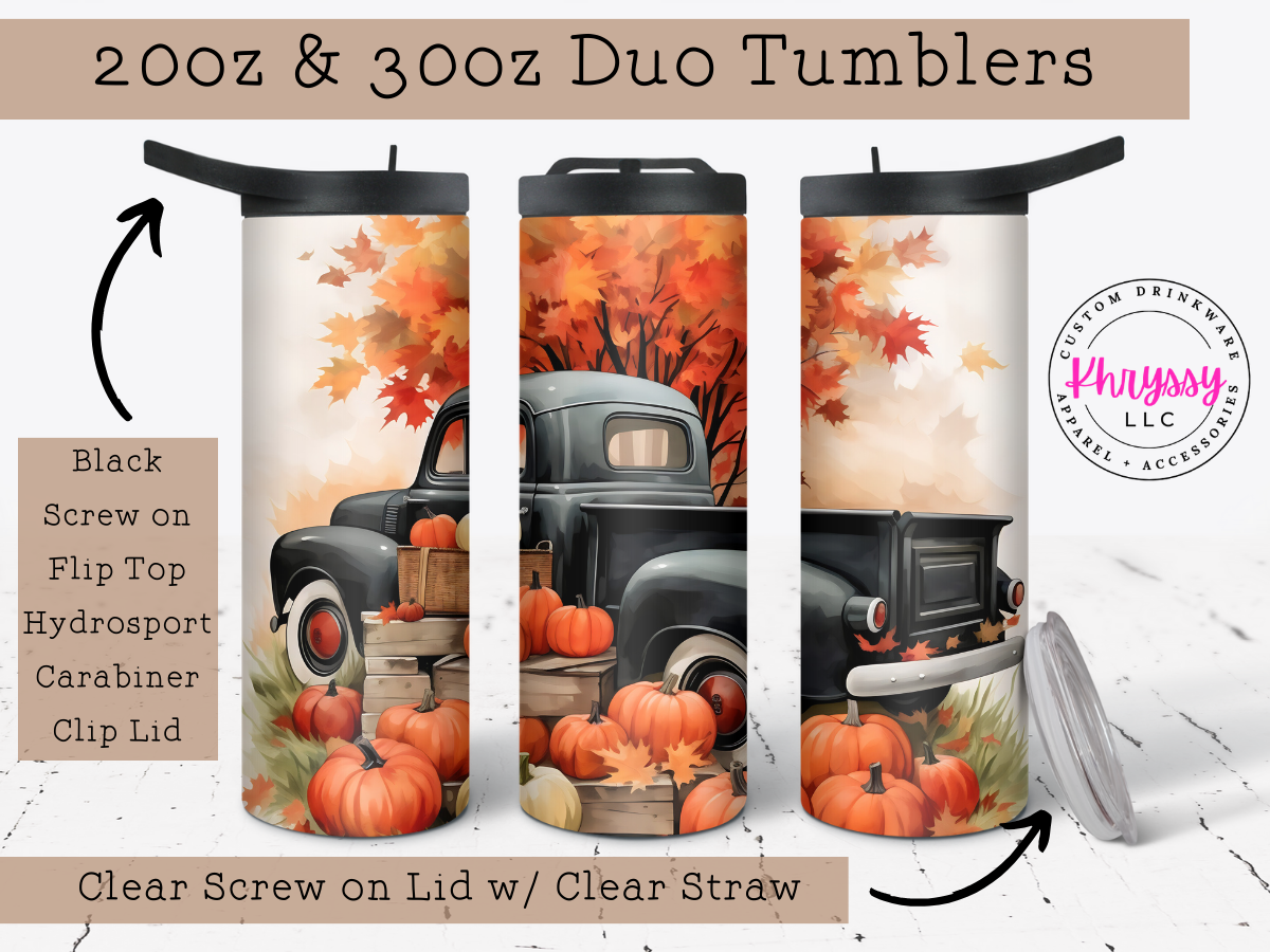 Autumn Roadtrip 20oz Tumbler with Straw