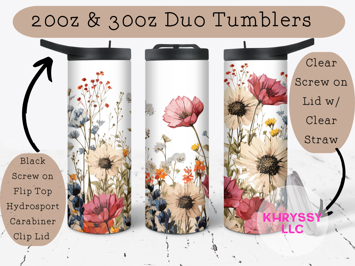 BlossomBreeze Floral Tumbler: Sip in Style, Stay Refreshed