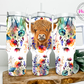 Highland Cow Wildflower 40oz Tumbler with Metal Straw