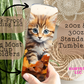 Whiskers & Autumn Bliss: Leaf Pile Kitten Tumbler - Sip, Play, and Embrace the Fall Vibe!