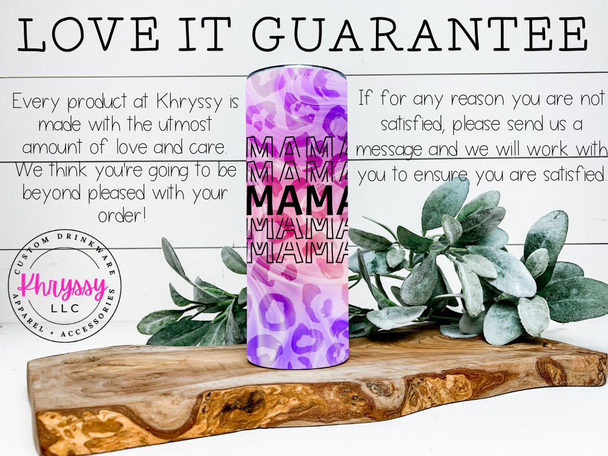 Mama and Mini Custom Animal Print Tumbler Set with Straw