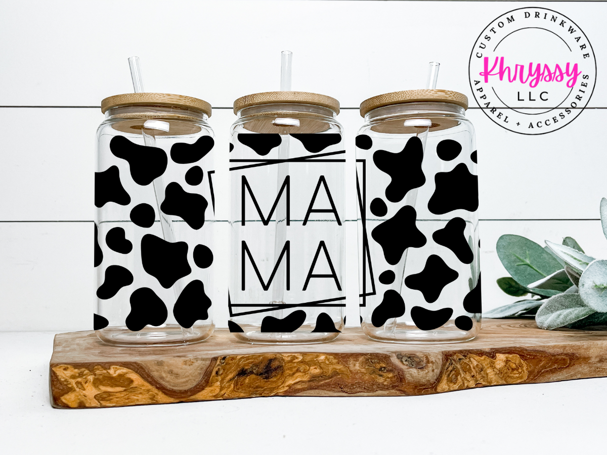 Cow Print Mama Farmhouse Gift Set