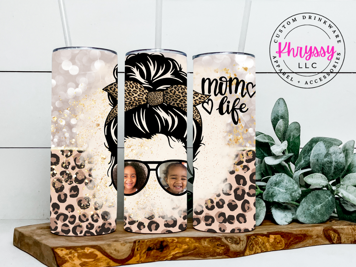 #MomLife Custom 20oz Tumbler with Straw