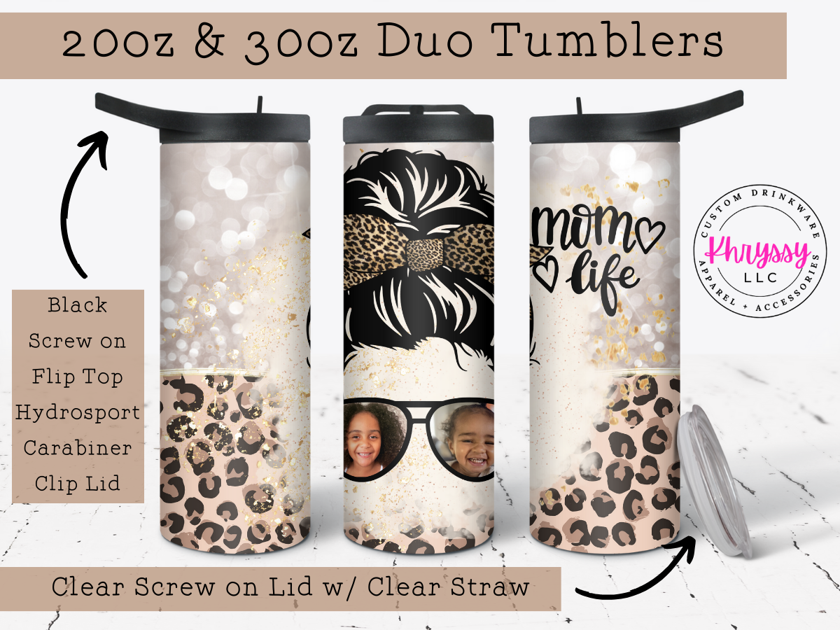 #MomLife Custom 20oz Tumbler with Straw