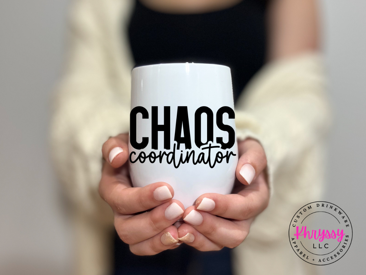 Personalized Chaos Coordinator 12oz Wine Tumbler: Sip in Style