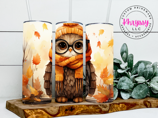 Whooo's Ready for Fall? 20oz Owl Tumbler with Straw