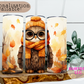 Autumn Whiskers Tumbler: Where Whimsical Owls and Fall Magic Collide!