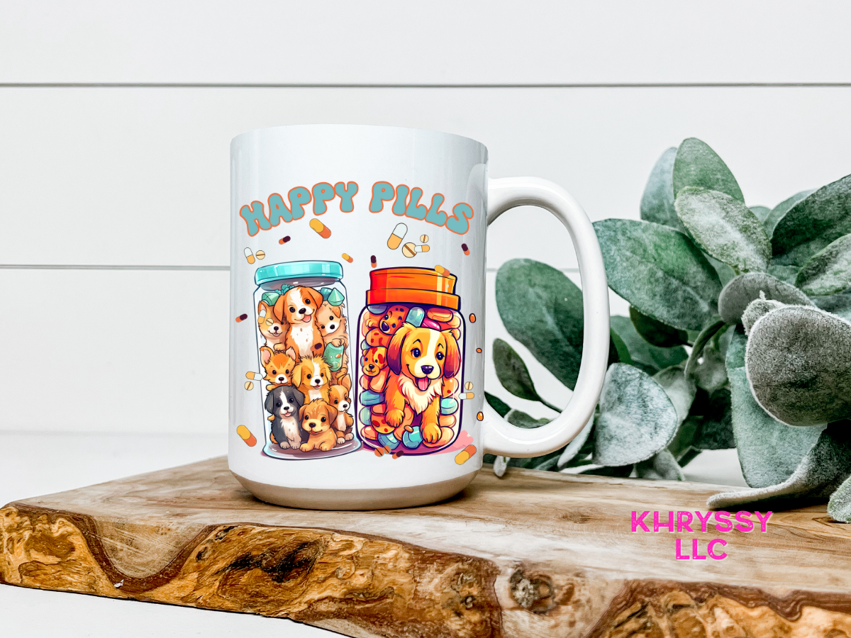 Pawscription Happy Pills Coffee Mug - A Dose of Canine Happiness