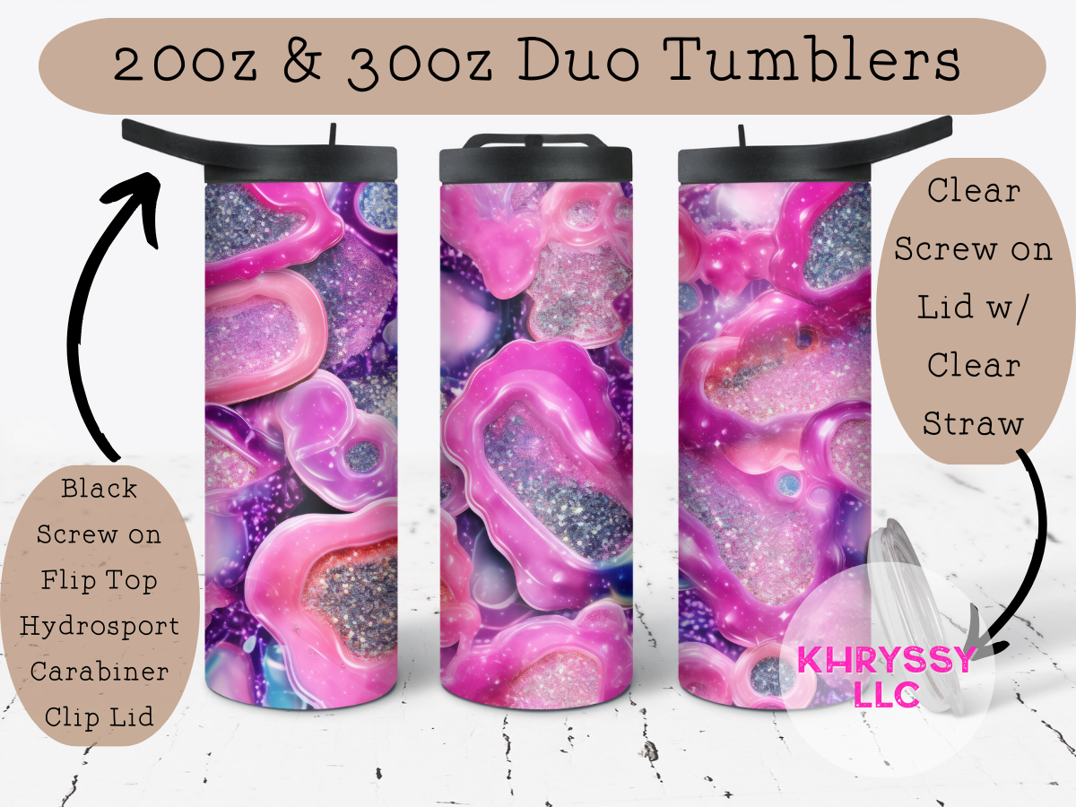 Gorgeous Fusion: Pink and Purple Agate-Inspired Tumbler