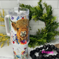 Highland Cow Wildflower 40oz Tumbler with Metal Straw