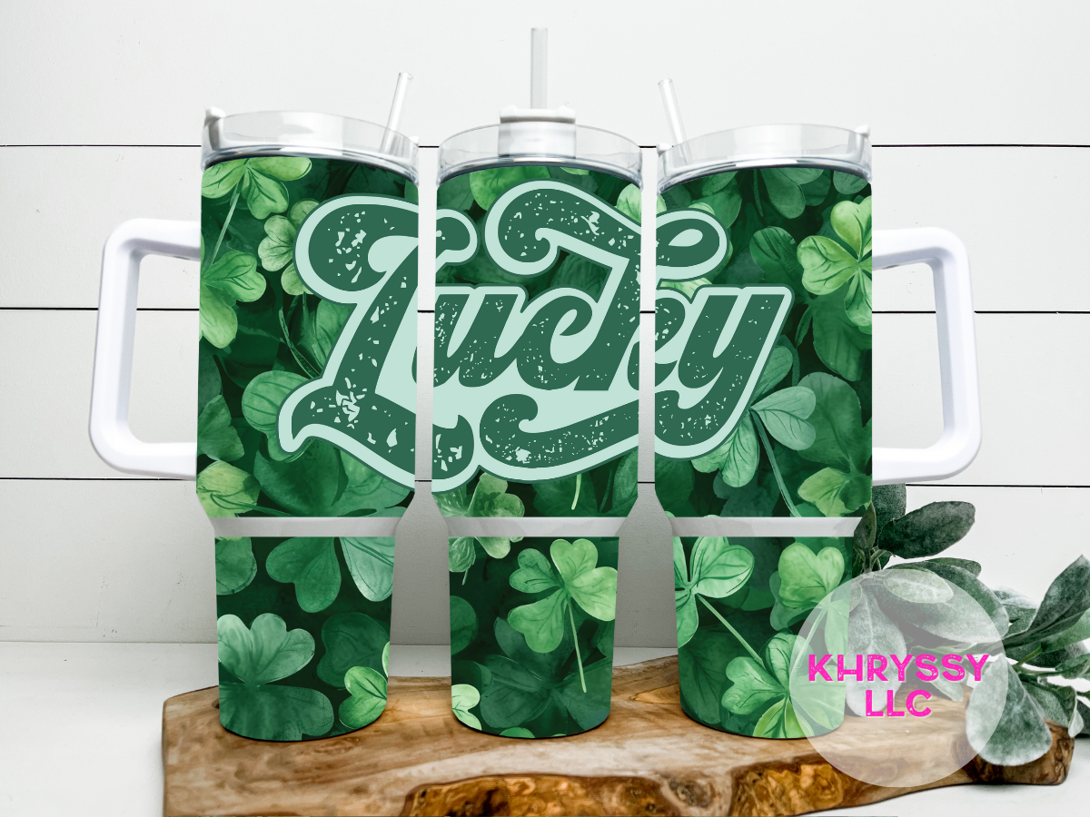 Lucky Charms Galore - Four-Leaf Clover St. Patrick's Day Tumbler
