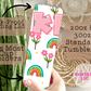 Pastel Dreams: Personalized Rainbow Tumbler with Delicate Rainbows and Beautiful Flowers