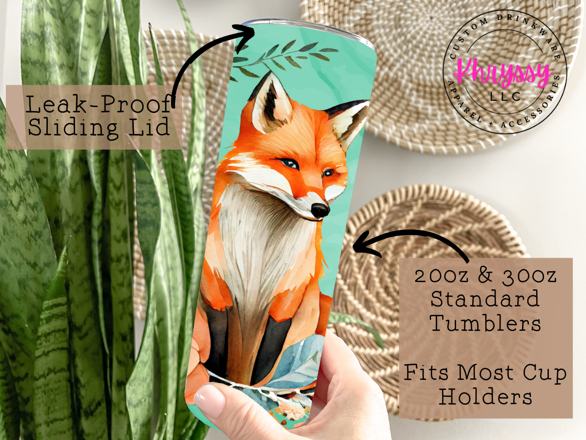 Whimsical Fox 20oz Tumbler with Straw