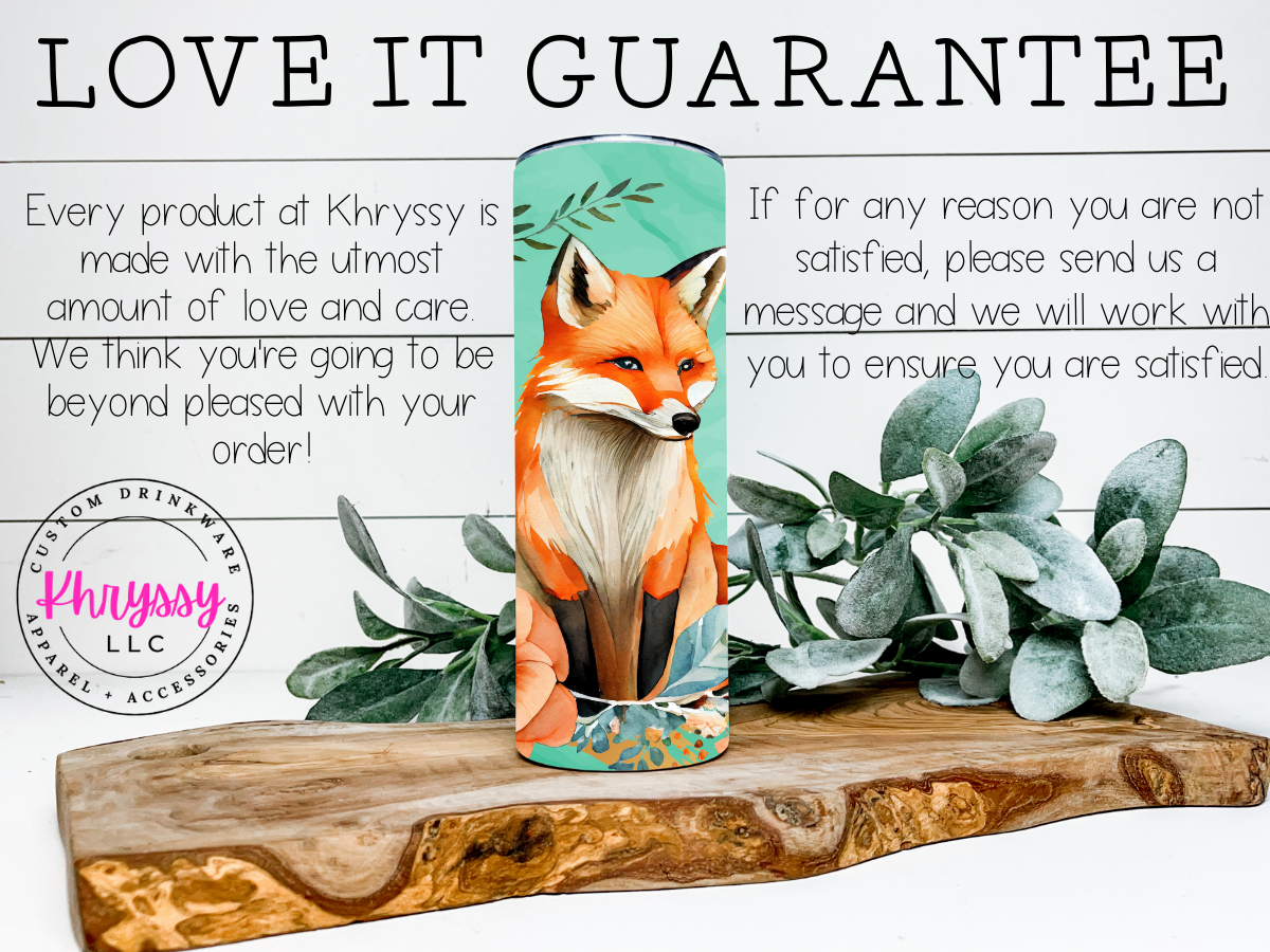 Whimsical Fox 20oz Tumbler with Straw