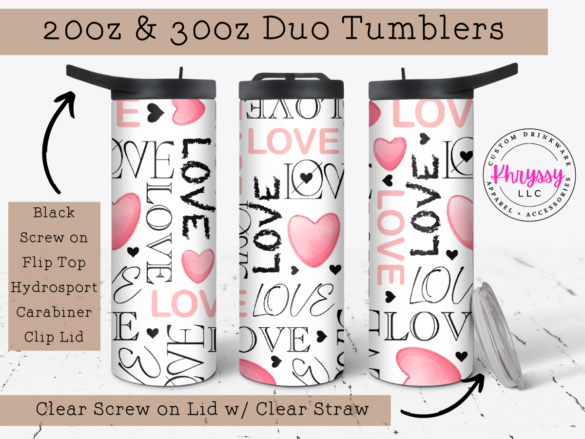 Love Graffiti 20oz Tumbler with Straw