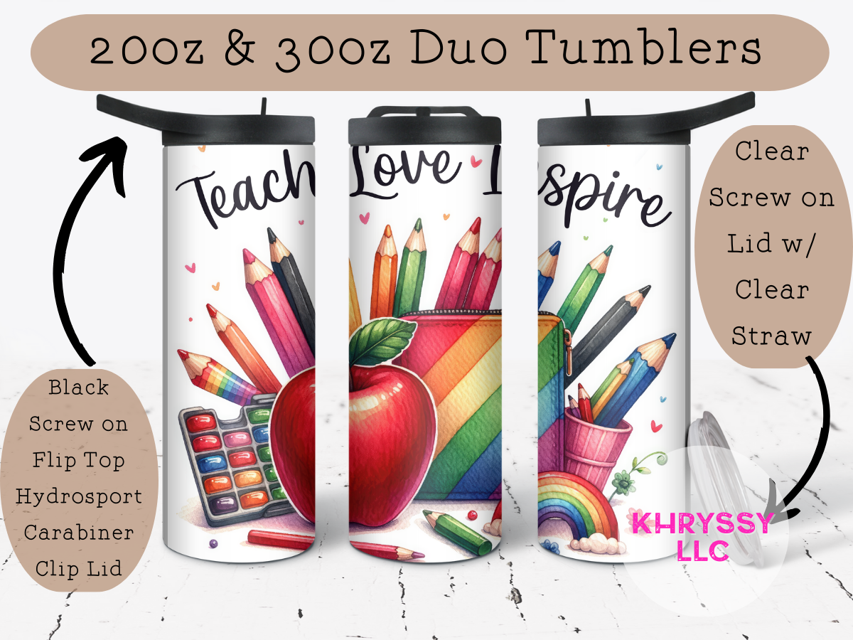 Teacher's Palette: Watercolor-Inspired Tumbler - Sip in Style and Celebrate the Artistry of Teaching!